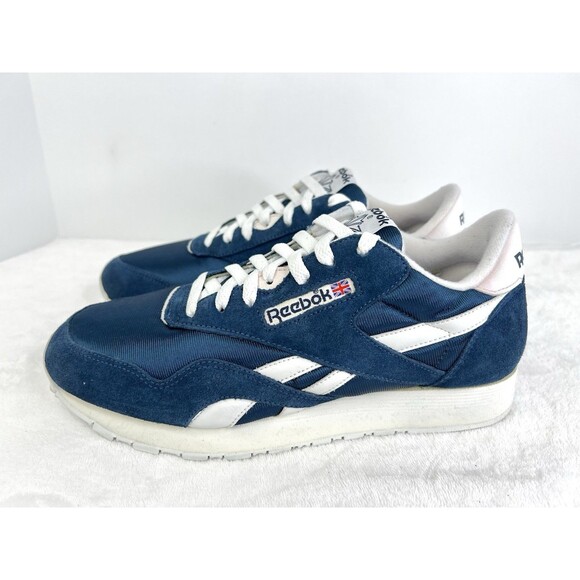 Vintage Reebok Classic Nylon Suede Sneaker Men’s Size 9 Blue White 80s 90s main image 9
